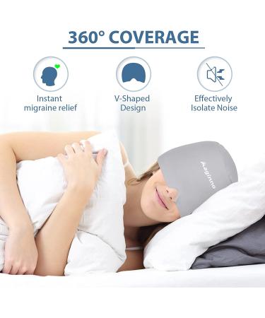 Headache Relief Cap - Migraine Hat for Cold & Hot Therapy - Gel Ice Pack for Headaches - Grey - Buy Online on GoSupps.com