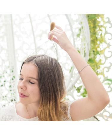 Usaga 28 Fingers Premium Head Massage Device - Scalp Massager with Wooden Handle - Relaxation & Relief (2 Pieces) - Best International Shipping - Buy Online on GoSupps.com