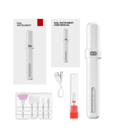 Nail Filing Machine 500 Mah Professional Electric Manicure Pedicure Tool Effortless And Adjustable Electric Nail Drill Kits Portable Electric Nail File For Home Salon Gel Nails White
