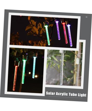 4pcs Acrylic Rod Hanging Light LED Decor Solar Powered Lights Outdoor Christmas Decor LEDs Meteor Lights LED Acrylic Tube Solar Lamp Meteor Shower Rain Lights Transparent Icicle (Transparent) - Buy Online on GoSupps.com