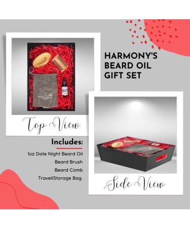 Harmony s Beard Oil Gift Set | Date Night Beard Oil Comb & Brush | Perfect Gifts for Men - Buy Online on GoSupps.com