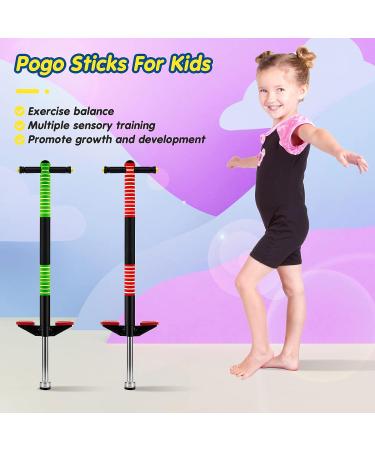 Meooeck 2 Pcs Bounce Pogo Stick for Kids Age 5 and Up | Foam Jolt Pogo Jumper for Body Balance Exercise | Green and Red - Buy Online on GoSupps.com