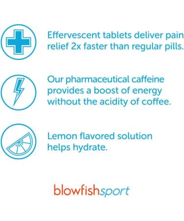 Blowfish Sport Pain Relief Effervescent Tablets 20ct | Eases Sore Muscles & Boosts Energy | Perfect for Athletes & Morning Workouts - Buy Online on GoSupps.com