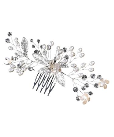 MERRYHAPY Handmade Crystal Tiara Rhinestone Hair Comb Bridesmaid Hair Accessories Bridal Headdress Wedding Hair Comb Prom Hair Accessories Bride Hairpiece Wedding Hair Accessories