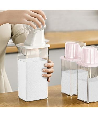 1100ML Airtight Laundry Detergent Dispenser with Measuring Cup Transparent Laundry Powder Detergent Storage Box Washing Powder Container Storage Bucket Detergent Box - Buy Online on GoSupps.com
