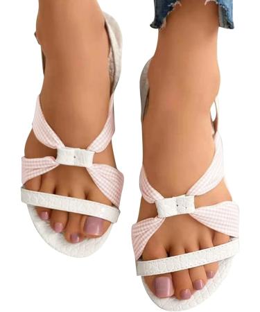 HSYHKDSY Women's Fashion Flat Sandals - Elegant Casual Glitter Shoes for Summer Holidays - Comfortable White Size 7 UK - Buy Online on GoSupps.com