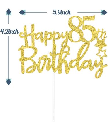 Tenhaisi Gilttery Gold Happy 85th Birthday Cake Topper Cake Topper for 85 Birthday Fabulous 85th Birthday Decoration - Buy Online on GoSupps.com