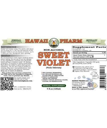 HawaiiPharm Sweet Violet Glycerite 2 fl.oz - Alcohol-Free Liquid Extract for Natural Herbal Supplement - Made in USA - Buy Online on GoSupps.com