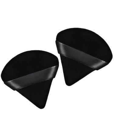 Generic 2 Pieces Powder Puff Triangle Powder Puff Soft Makeup Powder Puffs Reusable Powder Puff Triangle Dry Wet Velour Puff for Loose Powder Daily Makeup Foundation Cream Blush (Black)