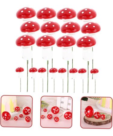 100 pcs Mushroom Cake Toppers mushroom party decorations cupcake toppers mushroom cupcake picks woodland cupcake topper baby decorations baby cake decor Small mushroom Fairy Foam Redx5pcs 8X2X2CMx5pcs - Buy Online on GoSupps.com
