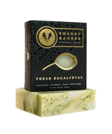 Swanky Badger Natural Eucalyptus Soap Bar - Refreshing and Invigorating - Buy Online on GoSupps.com