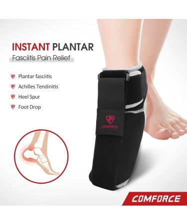 Plantar Fasciitis Night Splint Socks | Adjustable Brace for Foot Drop & Achilles Tendonitis | Pain Relief for Heel Spur - Black (Medium - Buy Online on GoSupps.com