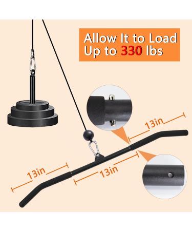 38IN Detachable Rubber Wrapped LAT Pull Down Bar for Cable Machine - Tricep and Back Muscle Exercises - Buy Online on GoSupps.com