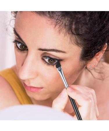 Lusofie 3pcs Eyeliner Brush Set - Professional Eye Makeup Brushes for Angled Eyeliner, Concealer, and Beveled Eyebrows - Buy Online on GoSupps.com