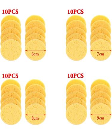 Powder puff 10PC 6/7/8/9cm Face Round Makeup Remover Puff Natural Wood Pulp Sponge Cellulose Compress Puff Washing Sponge Face powder puff (Size : 6cm-blue10pc) - Buy Online on GoSupps.com