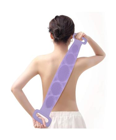 Silicone Back Scrubber for Shower - Long Bath Body Brush for Exfoliation and Hygiene (Blue) - Buy Online on GoSupps.com