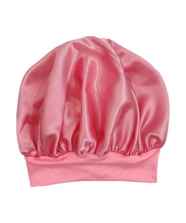 Sleeping Hair Towel Satin Hair Towel for Sleeping Hair Poping Towel Satin Hair Towel for Women Anti-Frizz Satin Towel Protective Hair Turban Wrap for Most Hair Types pink