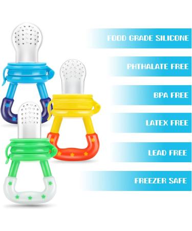 Wendergo Baby Fruit Feeder Pacifier Set - Silicone Food Feeder for Teething, Infants, and Toddlers - 3 Sizes Teething Toy in Appetite-Stimulating Colors - Buy Online on GoSupps.com