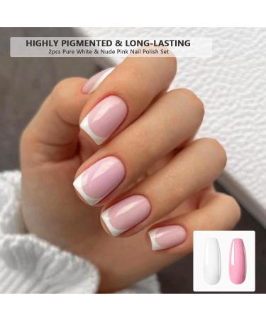 French Manicure Gel Polish - White & Pink Nail Varnish - Gel Nail Polish Set for French Manicure Set Soak Off UV/LED French Manicure Gift Set for Women Girl - Buy Online on GoSupps.com