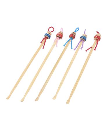 Qtqgoitem Bamboo Doll Head Design Earwax Remover Ear Cleaning Tool Earpick 5Pcs (Model: e64 2eb d11 784 8a7)