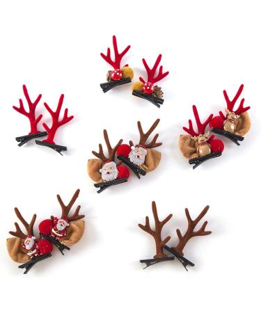 Christmas New Antler Plush Hairpins Christmas Reindeer Antlers Hair Clips Christmas Hair Accessories Cute Reindeer Antlers Hair Clips Hairpins with Deer Horn Ears Christmas Hairpin (A) - Buy Online on GoSupps.com