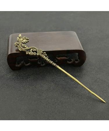 HEALLILY Hair Sticks Vintage Bronze Chinese Retro Hair Chopsticks Dragon Chignon Pin Women Antique Hair Accessories Decorative - Buy Online on GoSupps.com