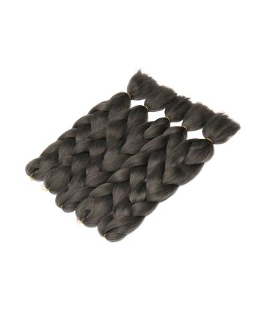 Buy 5 Packs Dark Grey Braids Extensions | Kanekalon Crochet Hair - 24 500g Colorful Synthetic Hair for Braiding | International Shipping - Buy Online on GoSupps.com