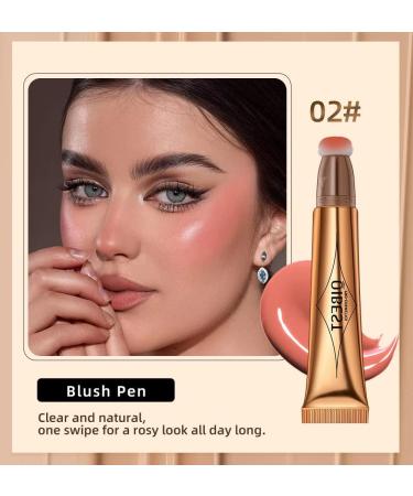Go Ho Liquid Blush Makeup Cream Blush Beauty Wand | Peach Pink Blush | Natural Finish, Blendable Formula | Cushion Applicator | Contouring & Concealing | Super Silky Cream Blush Stick - Buy Online on GoSupps.com