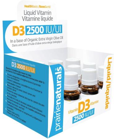Prairie Naturals Liquid Vitamin D3 Cholecalciferol 2 500 IU - 15ml x 12 packs - Buy Online on GoSupps.com