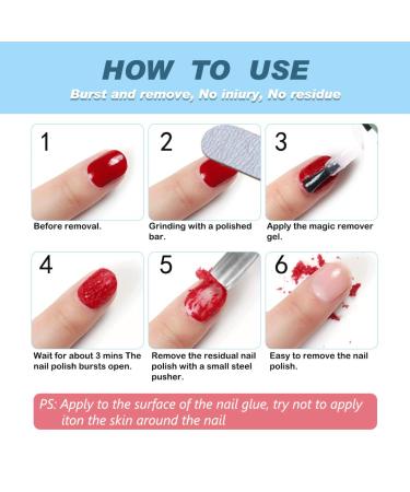 ALIVER Gel Nail Polish Remover 2 Pack - Removes Gel Polish in 2-4 Minutes - 0.5 Fl Oz Blue - Buy Online on GoSupps.com