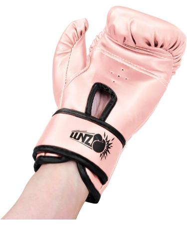 Luniquz Kids Youth Boxing Gloves 4oz Rose Gold - Punching Bag Gloves for Boys Girls Sparring - Buy Online on GoSupps.com