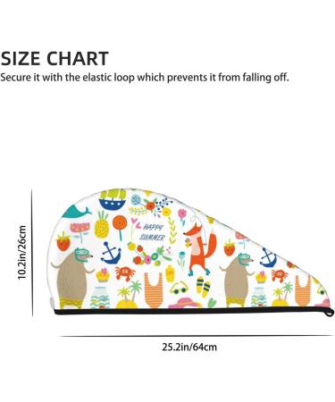 Summer Animal Microfiber Hair Towel - Super Absorbent Wrap for Long Curly & Thick Hair - Quick Dry Coral Velvet for Women - Buy Online on GoSupps.com