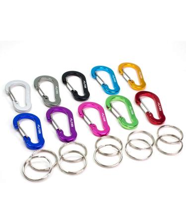 Finn Outdoors 10-Pack Mini Carabiner Keychain - 5cm 10 Colors Perfect for Everyday & Outdoor Use | Multifunctional Gear - Buy Online on GoSupps.com