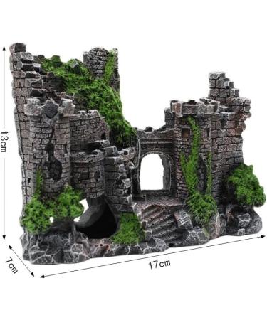 Movoja Aquarium Decoration - Medieval Castle Ornament for Freshwater & Saltwater Aquariums - Ruin Ritterburg Castle Accessory - Buy Online on GoSupps.com