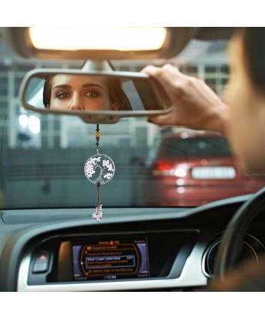 Shop Cobee Tree of Life Hanging Ornament for Car Mirrors | 7 Chakra Stones | Reiki & Good Luck Decoration for Cars & Windows (White/Pink) - Buy Online on GoSupps.com