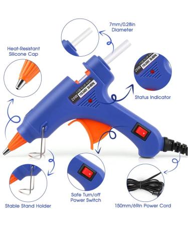 ZFYOUNG Mini Hot Glue Gun Set - 10 Glue Sticks Included | 20w Blue Hot Glue Gun for Quick Repairs, Artist DIY Art, and Home Projects - Buy Online on GoSupps.com