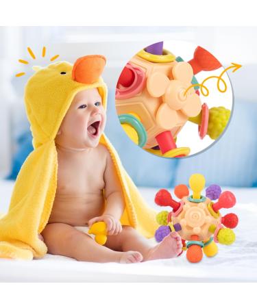 Buy MalPlay Sensory Flexible Teether Ball | Montessori Toy for Infants | Soft Silicone Teething & Fine Motor Skills Development - Buy Online on GoSupps.com