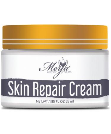 Merja Herbs Natural Burn Repair Cream with essential oils - Skin Repair & Burn Relief cream - Soothing Natural cream - 55ml 1.86oz (Pack of 2) 3.72 Fl Oz (Pack of 1)