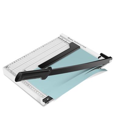Paper Cutter Heavy Duty A4-B7, 12" Cut Length Guillotine Paper Trimmer for Cardstock Metal Base, with Safety Blade Lock&Dual Guides, 12 Sheets Capacity, for Home Office Classroom School (PureWhite)