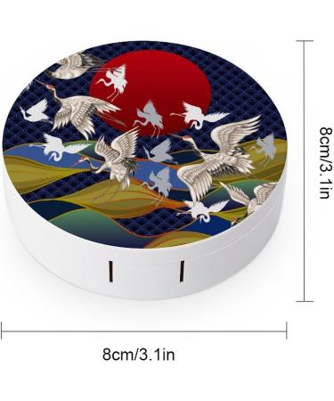 Red Sun Japanese Flying Crane Contact Lens Case - Portable Travel Lens Box with Mirror for International Shipping - Buy Online on GoSupps.com