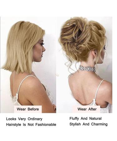 RPAEOY Curly Wavy Hair Tie with Clip - Synthetic Messy Bun Hair Scrunchy for Women (Golden Brown) - International Shipping Available - Buy Online on GoSupps.com