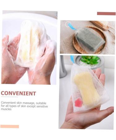 Baluue 4 Pcs Foaming Net Soap Mesh Pouches Portable Soap Exfoliating Soap Bag Soap Pouch White Pe - Buy Online on GoSupps.com