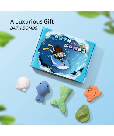 Organic Mermaid Bath Bomb Gift Set - Handmade Shower Bombs for Kids, Teens, Women - Individually Wrapped, Multi-Colored - Birthday or Thank You Gift - Buy Online on GoSupps.com