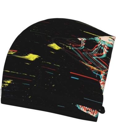 Quick-Dry Hair Towel Wrap with Button Glitch Screaming Skull Design | Ultimate Hair Turban for Effortless Drying - Buy Online on GoSupps.com