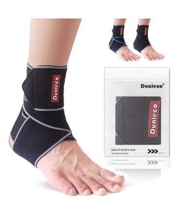 Dualeco Ankle Support Adjustable Ankle Support Brace for Women/Men/Kids Compression Ankle Strap Ankle Support for Sprained Ankle Weak Ankles Sports Running Achilles Tendonitis Support Grey Grey -1 Pcs - Buy Online on GoSupps.com