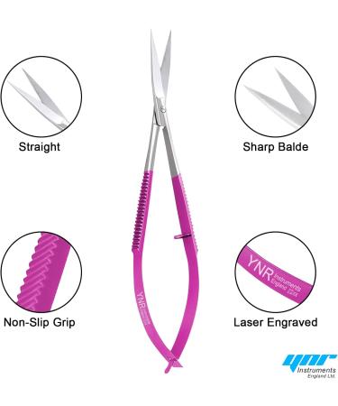 Facial Hair Scissors-Eyebrow Trimmer-Grooming Scissors for Eyebrow Shaping Ear Nose Nostril Hair & Moustache (Pink Straight) - Buy Online on GoSupps.com