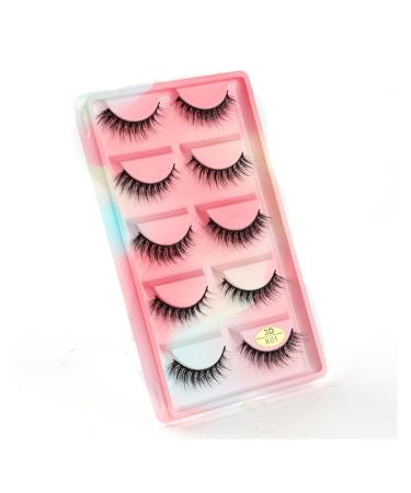 UAMOU Mink Eyelashes 10/50/100 Boxes Wispy 3D Mink Lashes Makeup Natural Long Volume False Eyelashes Bulk Faux Cils Custom Cheerfully (Color : 5 Pairs X01CS Size : 50 Boxes)