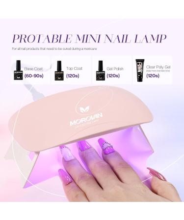 Poly Gel Nail Kit - 3 Pure & 1 Cat Eye Gel Polish + Mini UV Lamp - DIY Nail Extension Starter Set with Glitter Base Coat & Top Coat - Buy Online on GoSupps.com