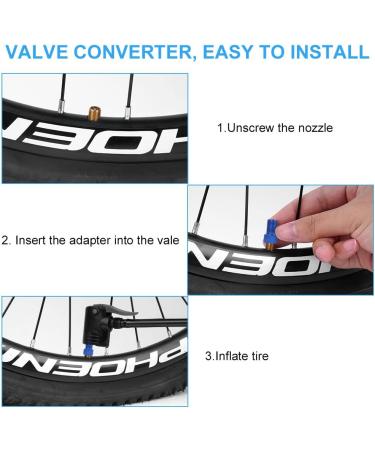 Flintronic Brass Bicycle Valve Adapter - 3 Piece Set with Sealing Ring Auto-Style Blue - International Shipping Available - Buy Online on GoSupps.com