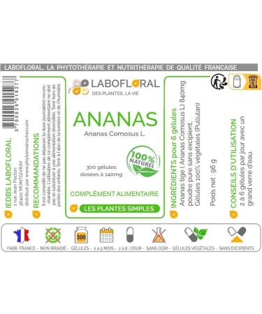 Ananas Tige Labofloral 300 g lules dos es 140 mg - Compl ment alimentaire - Minceur et digestion - Fabriqu en France - Buy Online on GoSupps.com